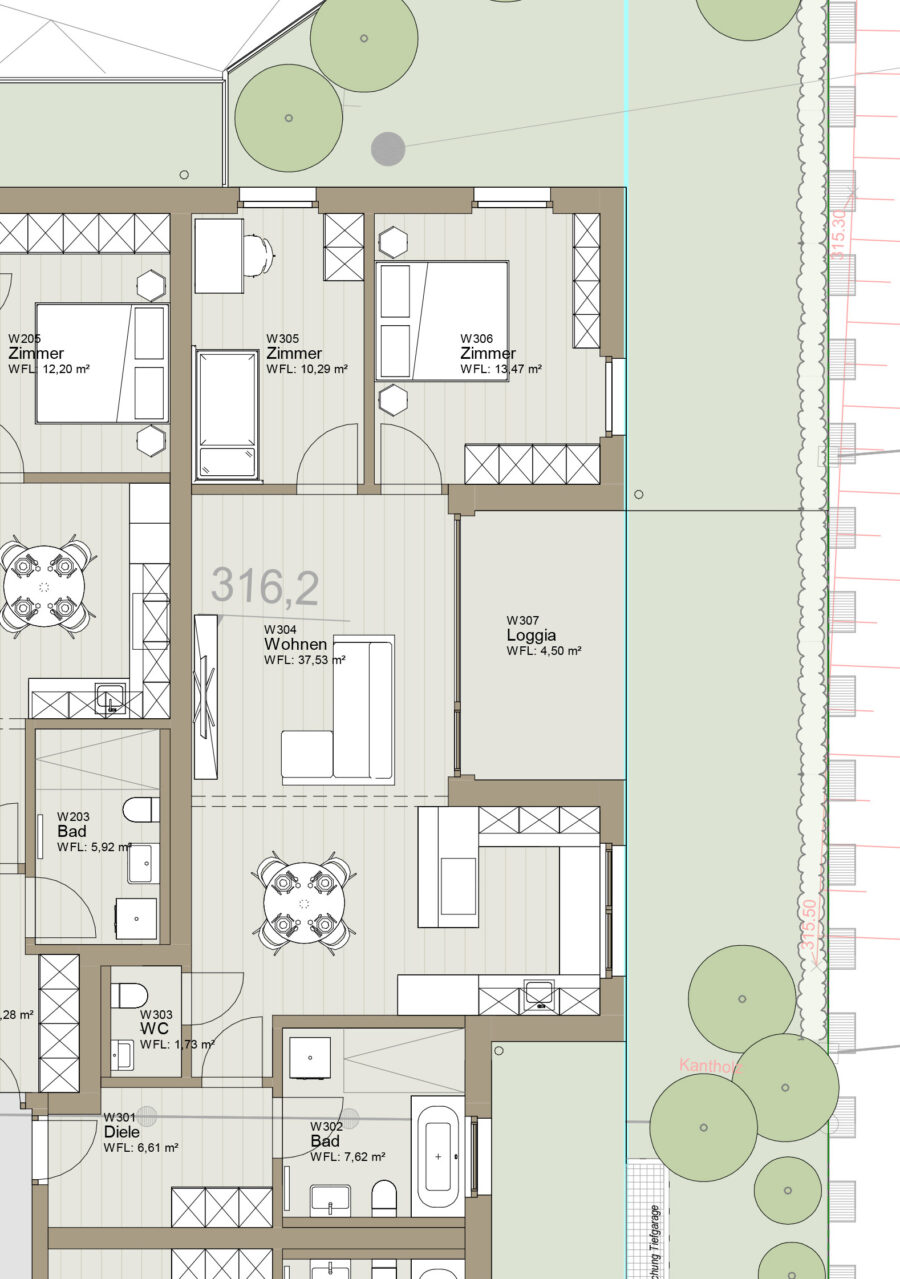 Grundriss einer Wohnung
