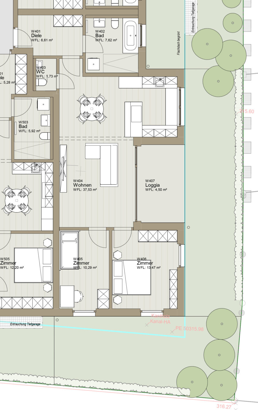 Grundriss einer Wohnung